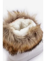 Damskie Śniegowce Sznurowane Białe Santero