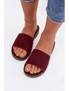 Dámské nazouváky s přezkami na nízkém podpatku Bordó model 21954667 - Boto