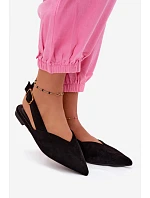 Balerínky so zlatou prackou Eco Suede Black Palerra Balerínky so zlatou prackou Eco Suede Black Palerra