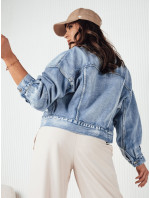 COLINE dámska nadrozmerná džínsová bunda modrá Dstreet TY4138