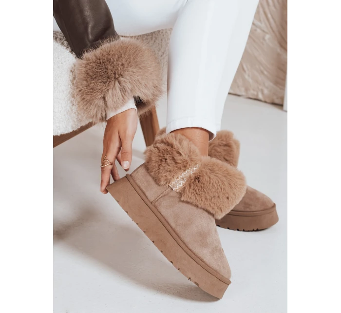 Dámské sněhule s kožešinou béžové Dstreet model 21992118 - FashionStreet