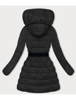 Dámska čierna páperová zimná bunda (2M-007)