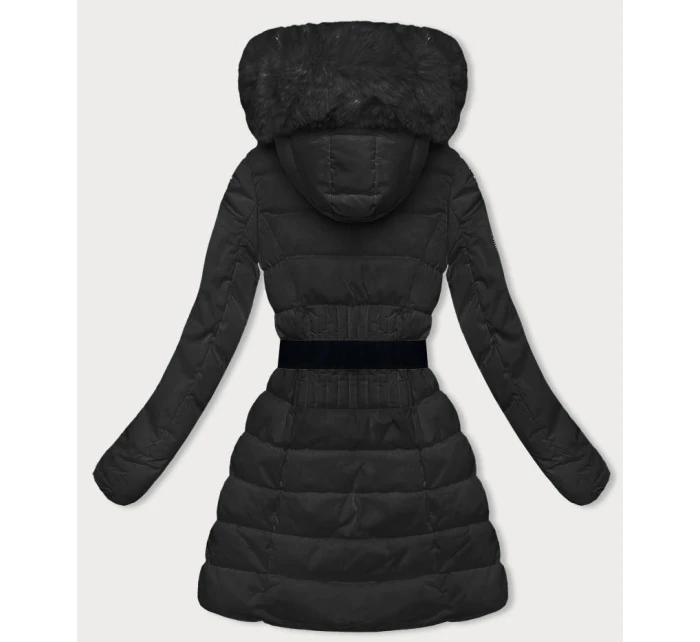 Dámska čierna páperová zimná bunda (2M-007)