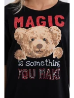 model 18746366 halenka s potiskem černá - K-Fashion