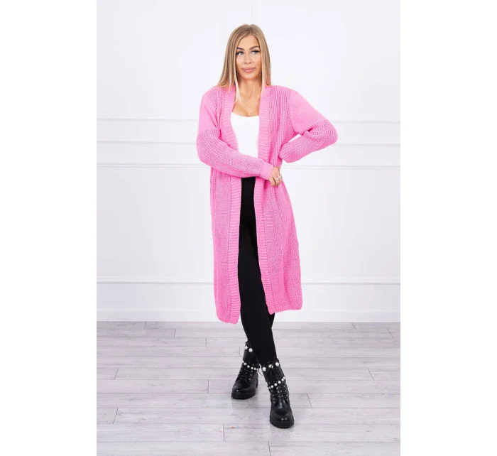 Sveter dlhý kardigan svetlo ružový