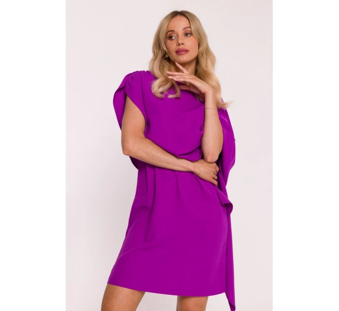 S423 Šaty s plášťom - levanduľové