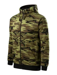 Pánska mikina na zips Camo camouflage green