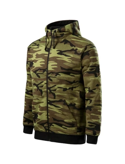 Pánska mikina na zips Camo camouflage green