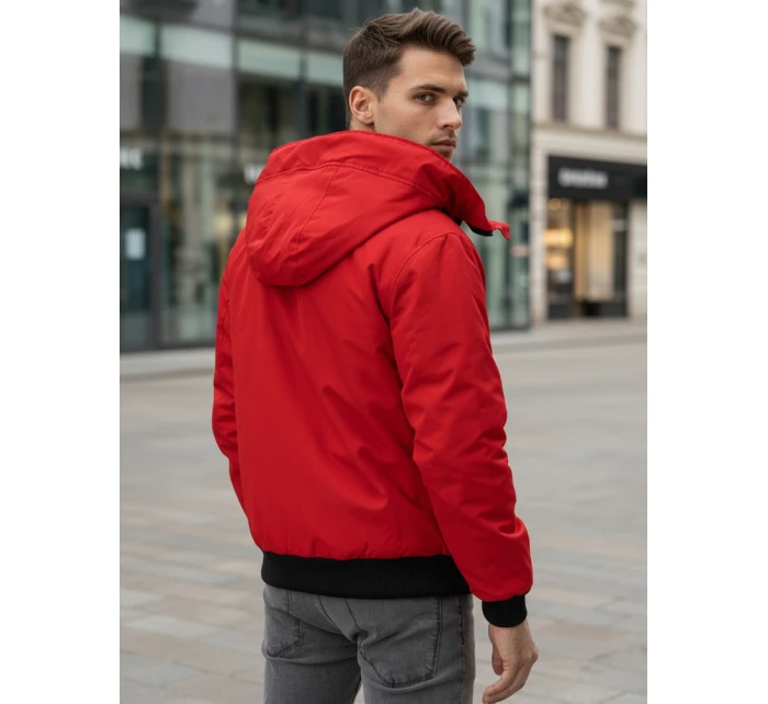 Pánská zimní bunda s kapucí červená Dstreet model 21982784 - FashionStreet