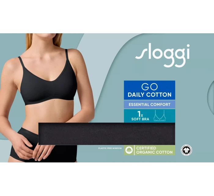 Dámska podprsenka GO Daily Cotton Soft - BLACK - čierna 0004 - SLOGGI