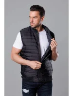 Černá pánská prošívaná vesta model 18347890 - J.STYLE Černá pánská prošívaná vesta model 18347890 - J.STYLE