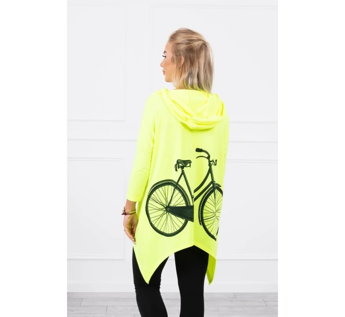 Mikina s potiskem kola žlutá neonová