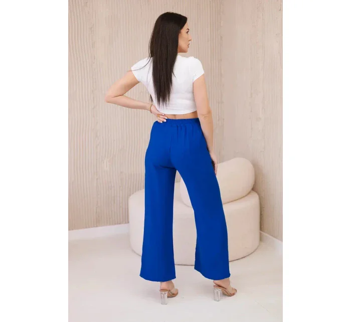 Viskózové kalhoty se širokými nohavicemi chrpa Viskózové kalhoty se širokými nohavicemi chrpa