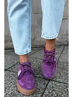Dámské kožené semišové tenisky s izolací Big Star model 22386473 fialové - Big Star Shoes Dámské kožené semišové tenisky s izolací Big Star model 22386473 fialové - Big Star Shoes