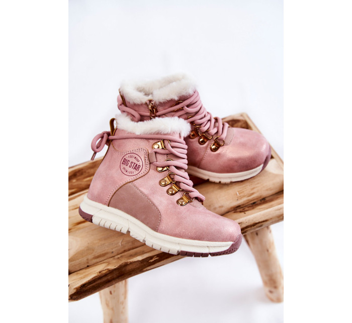 Detské zateplené topánky so zipsom Big Star KK374177 Pink