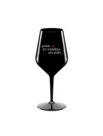 PROTOŽE BÝT POTÁPĚČKA NENÍ PRDEL - černá nerozbitná sklenice na víno 470 ml