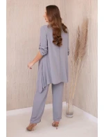 Sada halenka + kalhoty s přívěskem model 20710858 šedá - Koucla Sada halenka + kalhoty s přívěskem model 20710858 šedá - Koucla