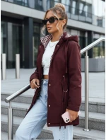Dámska bunda parka s odnímateľnou kapucňou FashionStreet bordová TY5349