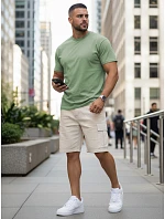 Pánske klasické svetlozelené tričko FashionStreet RX5681