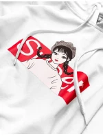 Bílá dámská sportovní mikina s kapucí model 15414637 - Ambitionfly Bílá dámská sportovní mikina s kapucí model 15414637 - Ambitionfly