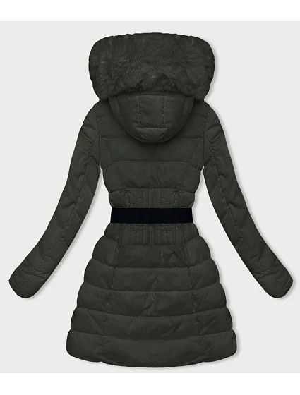 Péřová dámská zimní bunda v army barvě model 21245983 - LHD Péřová dámská zimní bunda v army barvě model 21245983 - LHD