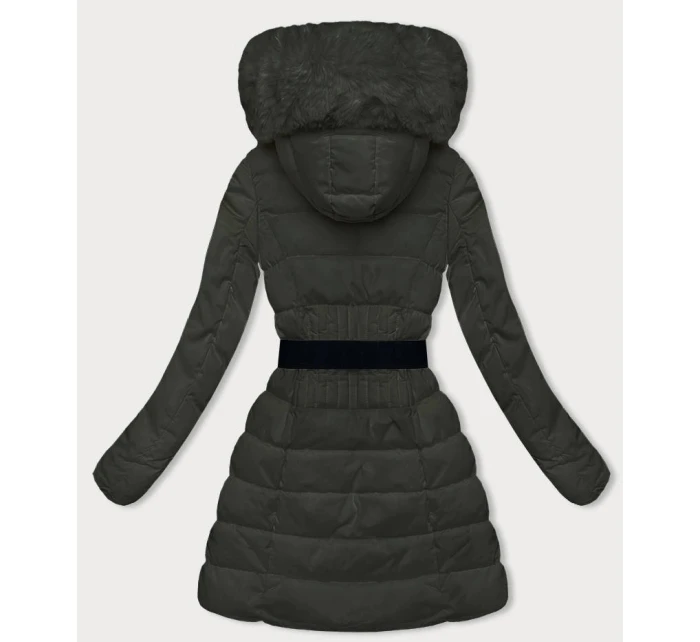 Péřová dámská zimní bunda v army barvě model 21245983 - LHD Péřová dámská zimní bunda v army barvě model 21245983 - LHD
