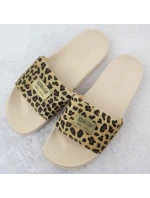 Dámske maskáčové plážové žabky bazén béžová SS274715