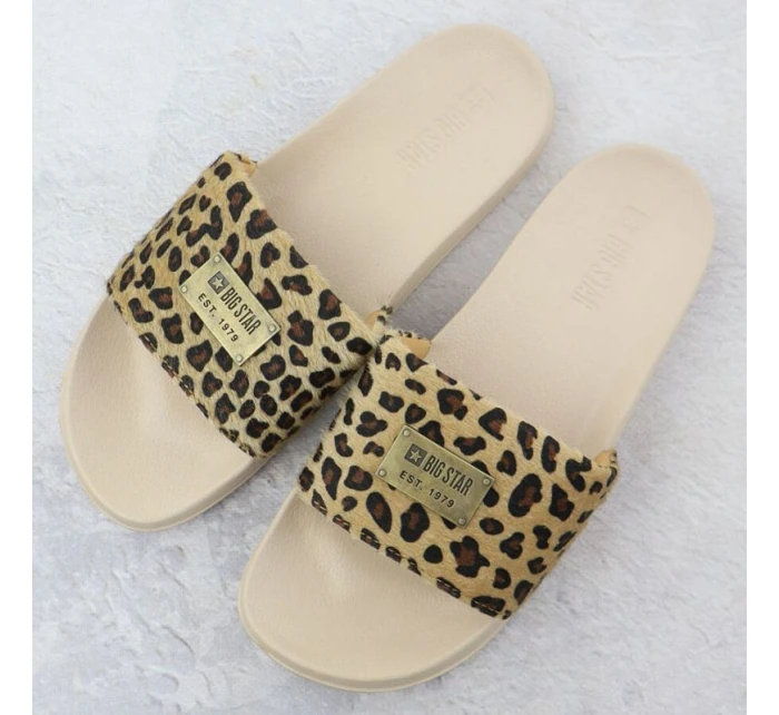 Dámske maskáčové plážové žabky bazén béžová SS274715