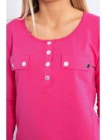 Súprava s gombíkovým výstrihom fuchsiová