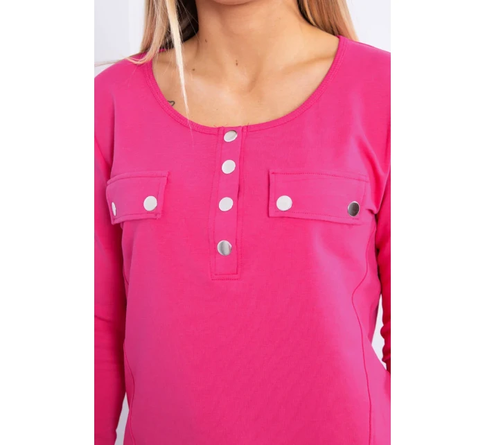Súprava s gombíkovým výstrihom fuchsiová