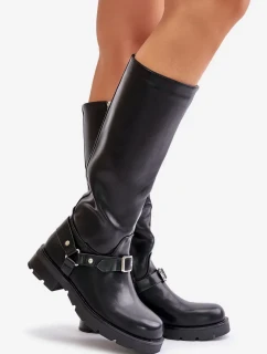 Dámske zateplené topánky na zips Eco Leather Black Tialethe