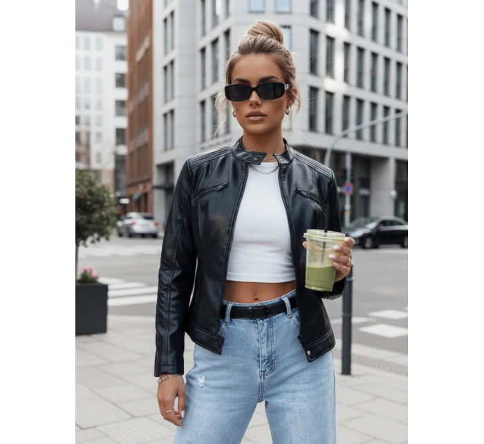 Dámská kožená bunda černá Dstreet model 21979421 - FashionStreet