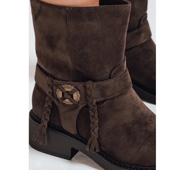 Dámske semišové hnedé topánky FashionStreet ZY1098