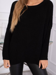 Široký oversize sveter čierny