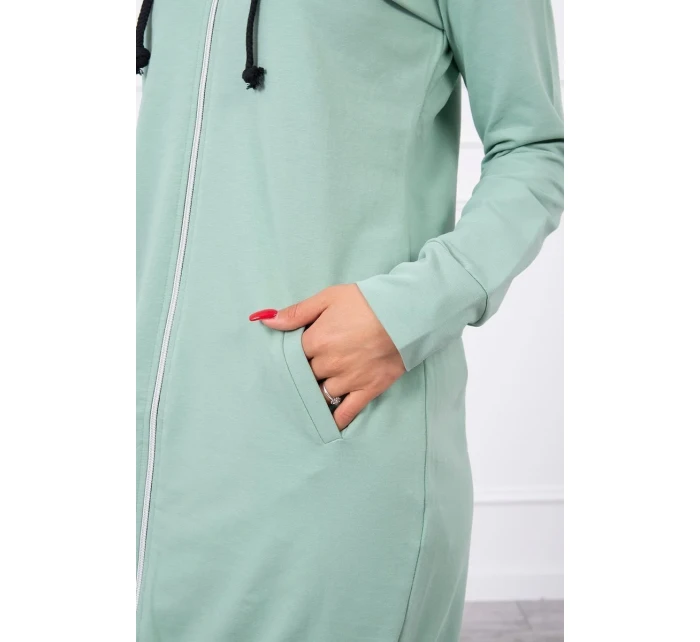 Mikina s kapucňou tmavo mätová Mikina s kapucňou tmavo mätová