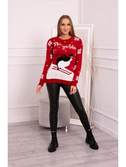 Sveter s vianočným motívom červený Sveter s vianočným motívom červený