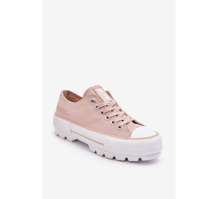 Materiałowe Trampki Na Platformie Big Star LL274151 Nude Materiałowe Trampki Na Platformie Big Star LL274151 Nude