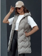 Dámská prošívaná vesta s kapucí béžová Dstreet model 21979810 - FashionStreet