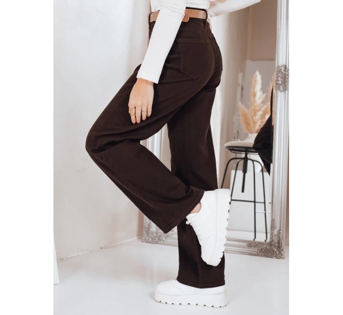 Široké džínsy hnedé Dstreet UY2842 Široké džínsy hnedé Dstreet UY2842