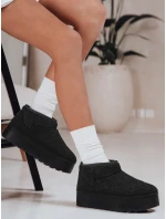 Dámske textilné snežnice s kožušinou čierne FashionStreet ZY1296