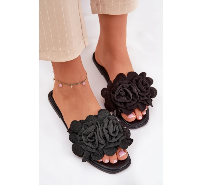 Ploché Dámské Pantofle S Mašlí Černé model 21688613 - Boto