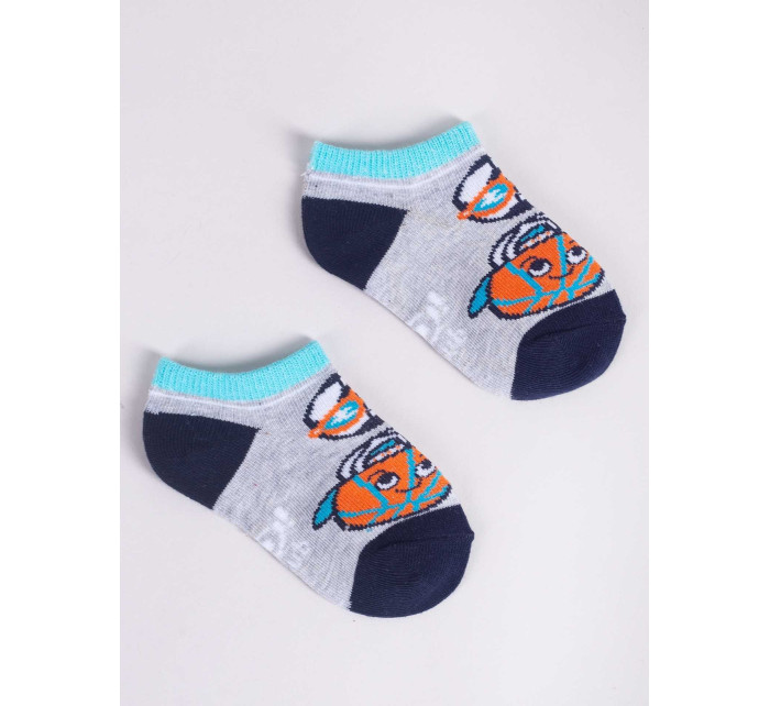 Yoclub Chlapčenské členkové bavlnené ponožky Vzory Farby 6-Pack SKS-0008C-AA00-003 Multicolour
