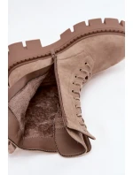 Dámska zateplená členková obuv so zdobením DA183P Beige - Seastar Dámska zateplená členková obuv so zdobením DA183P Beige - Seastar