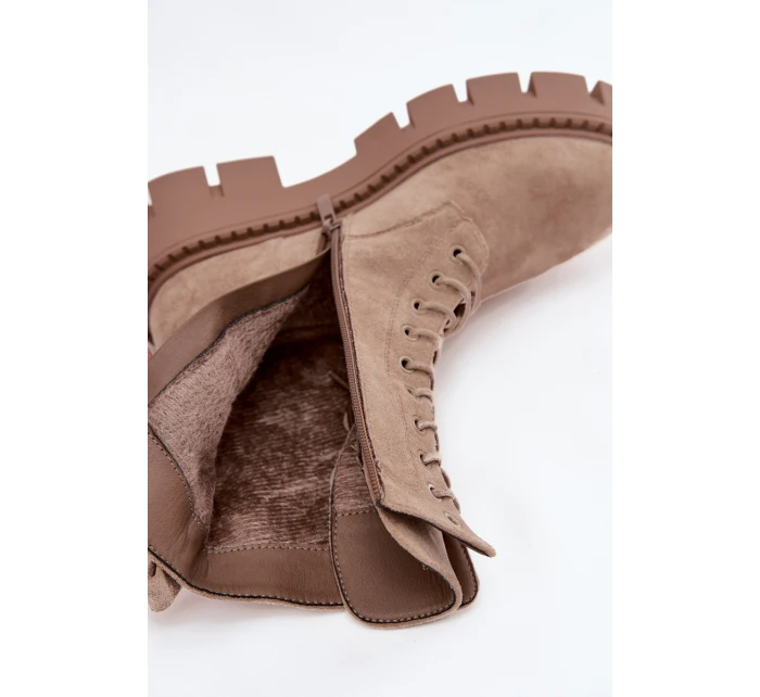 Dámska zateplená členková obuv so zdobením DA183P Beige - Seastar Dámska zateplená členková obuv so zdobením DA183P Beige - Seastar