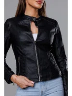 Černá dámská bunda ramoneska se stojáčkem model 18140997 - J.STYLE
