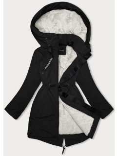 Čierna dámska zimná bunda s kapucňou Glakate (H-3832)