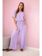 Viskózová súprava so zlatým lemovaním svetlo fialová Viskózová súprava so zlatým lemovaním svetlo fialová