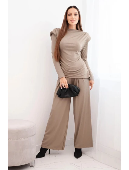 Dámská bavlněná souprava s halenkou a kalhotami model 21731208 střihu fango - K-Fashion
