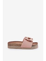 Dámské Pantofle Na Platformě S Mašlí A Růžové model 21689894 - Boto Dámské Pantofle Na Platformě S Mašlí A Růžové model 21689894 - Boto