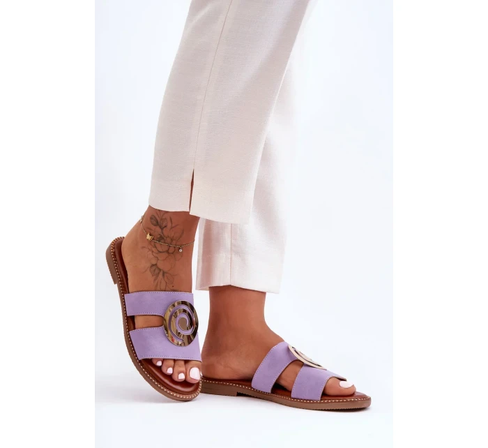 Módní Pantofle S Lesklou Ozdobou Fialové Deep Breath Módní Pantofle S Lesklou Ozdobou Fialové Deep Breath